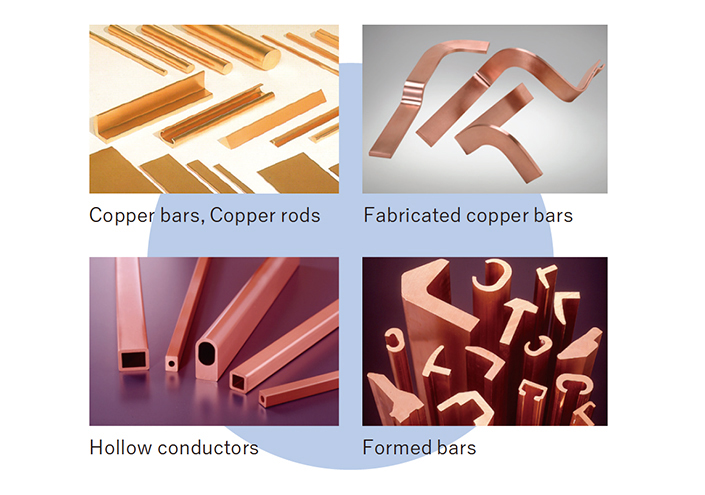 Copper bar, copper rod, formed bars, hollow conductors